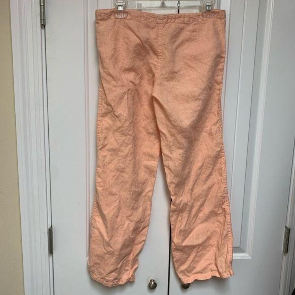 Victoria’s Secret Peach Linen Drawstring Pants Sz 2P - Picture 2 of 9